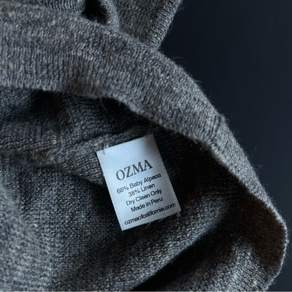 Ozma of California Gray Women's Alpaca Linen Maggie Cropped Top - Picture 5 of 5